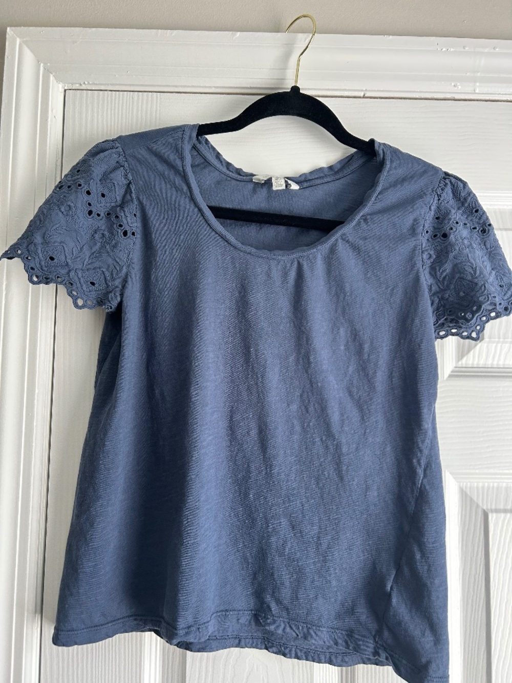 Lucky Brand Lace-Eyelet Sleeve T-Shirt